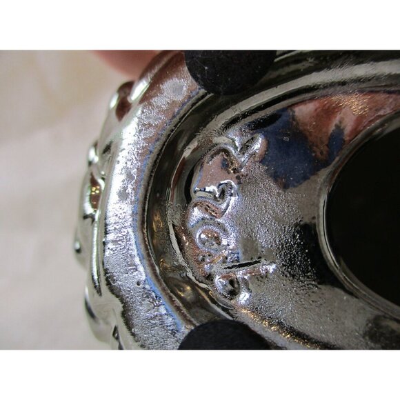 Pinecone tabletop Silver metal forest cabin outdoorsy holiday Christmas décor - Picture 6 of 7